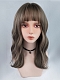 Evahair 2021 Linen Grey Medium Wavy Synthetic Wig with Bangs