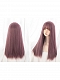 Evahair Fuchsia Long Straight Synthetic Wig with Bangs