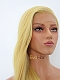 Yellow Blonde Long Straight Synthetic Lace Wig