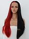 Half Black Half Red Synthetic Lace Front Wig