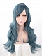 Evahair Haze Blue Long Wavy Synthetic Wig with Side Bangs