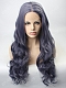 2017 New Dark Gray Purple Sexy Wavy Synthetic Lace Front Wig 