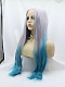 New Style Grey to Blue Ombre Long Stright Synthetic Lace Front Wigs