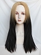 Evahair 2021 New Style Blonde to Black Ombre Long Straight Synthetic Wig with Hime Cut