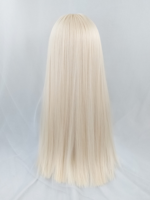 Evahair 2021 New Style Daily Blonde Long Straight Synthetic Wig with Bangs and Hime Cut