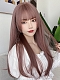 Fashion Rattan Pink wig lolita hime cut long straight wig