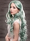 EvaHair Pastel Mint Long Wavy Natural Parting Synthetic Lace Front Wig