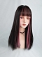 Evahair Black and Pink Mixed Color Long Straight Synthetic Wig with Bangs