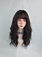 Evahair 2021 New Style Blackish Brown Long Wavy Synthetic Wig with Bangs