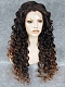 Brown Ombre Long Curly Synthetic Lace Front Wig