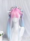 Evahair 2021 New Style Pink to Blue Ombre Long Straight Synthetic Wig with Bangs