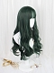 Evahair 2022 New Style Green Long Wavy Synthetic Wig with Bangs