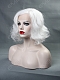 EvaHair White Wavy Bob Synthetic Lace Front Wig