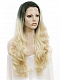 Blonde Ombre Color Long Wavy Synthetic Lace Front Wig