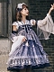 Evahair moon and musical note printed blue lolita dress