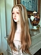 Evahair Limited Brown and White Mixed Color Long Straight Synthetic Lace Front Wig