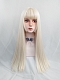 Evahair 2021 New Style Daily Blonde Long Straight Synthetic Wig with Bangs and Hime Cut