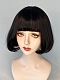 Evahair 2021 New Vintage Style Black Bob Short Synthetic Wig with Bangs