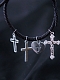 Evahair Gothic Black Cross Pendant Bracelet