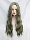 Evahair 2021 New Style Matcha Green Long Wavy Synthetic Wig with Bangs