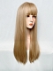 Evahair 2021 New Style Golden Long Straight Synthetic Wig with Bangs