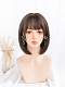 Evahair Dark Brown Bob Straight Synthetic Wig with Bangs