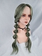 Evahair Cute Green Long Wavy Synthetic Wig with Bangs