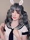 Evahair Lolita Haze Blue Long Wavy Synthetic Wig With Bangs