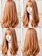 Evahair 2022 New Style Orange Long Wavy Synthetic Wig with Bangs