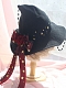 Evahair 2021 Halloween Special Offer Black Witch Hat with Burgundy Bow