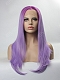 Graduated Lavender Purple Color Long Straight Synthetic Lace Front Wig