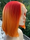 Evahair 2022 New Style Orange Ombre Medium Straight Synthetic Lace Front Wig