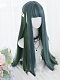 Evahair Blue and Green Mixed Color Long Straight Synthetic Wig with Bangs