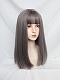 Evahair 2021 New Style Pinkish Grey Long Straight Synthetic Wig with Bangs