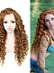 European and American style brown curly lace front wigs