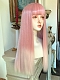 Evahair 2021 New Style Pink to White Ombre Long Straight Synthetic Wig with Bangs