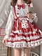 Evahair adorable whitenand red long sleeve lolita dress