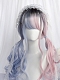 Evahair 2021 New Style Half Blue and Half Pink Medium Wavy Synthetic Wig with Bangs