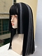 Evahair 2021 New Style Black and Grey Mixed Color Synthetic Wig with Bangs and Hime Cut