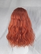Evahair Orange Medium Length Wavy Synthetic Wig with Bangs