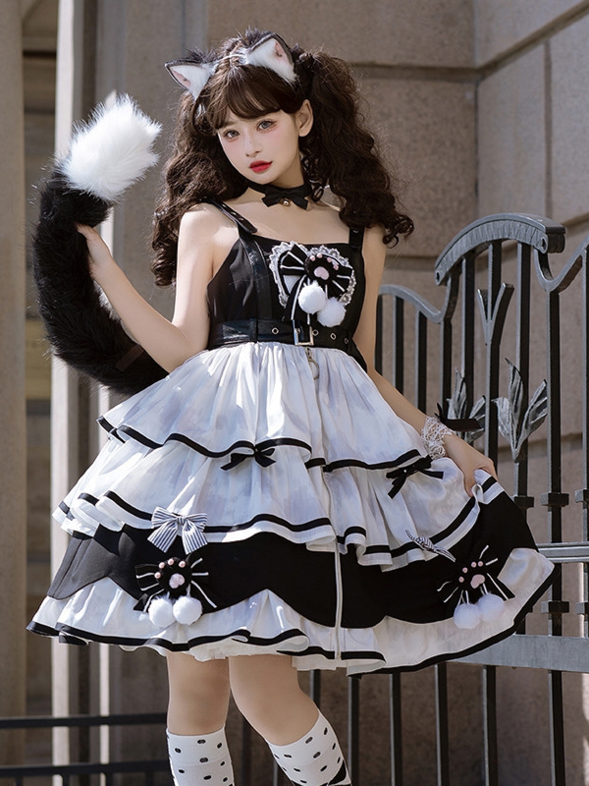 Evahair fashion cat paw printed lolita dress JSK
