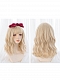 Evahair Puffy Cream Medium Wavy Synthetic Wig with Bangs