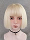 Evahair 2021 New Style Blonde Short Straight Synthetic Wig with Bangs