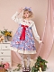 Evahair fashion strawberry printed blue lolita dress JSK