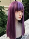Evahair 2022 New Style Two Purple Mixed Color Long Straight Synthetic Wig with Bangs