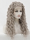 Evahair Fashion Style Grey Long curly Synthetic Wig