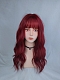 Evahair Red Long Wavy Synthetic Wig with Bangs