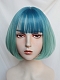 Evahair 2021 New Style Teal Green Bob Straight Synthetic Wig with Bangs