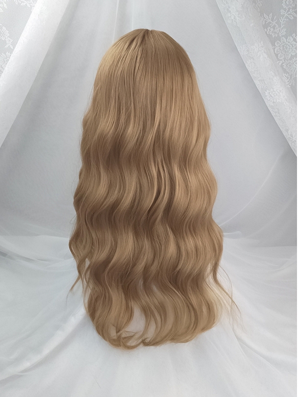 Evahair 2021 New Style Limited Blonde Long Wavy Synthetic Wig with Bangs