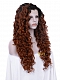 Sexy Curly Brown Heat Friendly Synthetic Hair Wig with Glueless Lace Front Cap